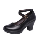 Outdoor Dance Shoes Thick-Heeled High-Heeled Dance Shoes Mid-Heel Square Dance Shoes Model Cheongsam Catwalk Shoes Women Pi-Mart
