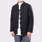 Chinese Style Disc Button Linen Tang Suit Jacket Youth Padded Jacket