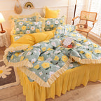 Girly Heart Lace Bed Skirt Princess Style Duvet Cover Bedding Pi-Mart