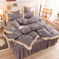 Girly Heart Lace Bed Skirt Princess Style Duvet Cover Bedding Pi-Mart
