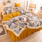 Girly Heart Lace Bed Skirt Princess Style Duvet Cover Bedding Pi-Mart