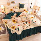 Girly Heart Lace Bed Skirt Princess Style Duvet Cover Bedding Pi-Mart