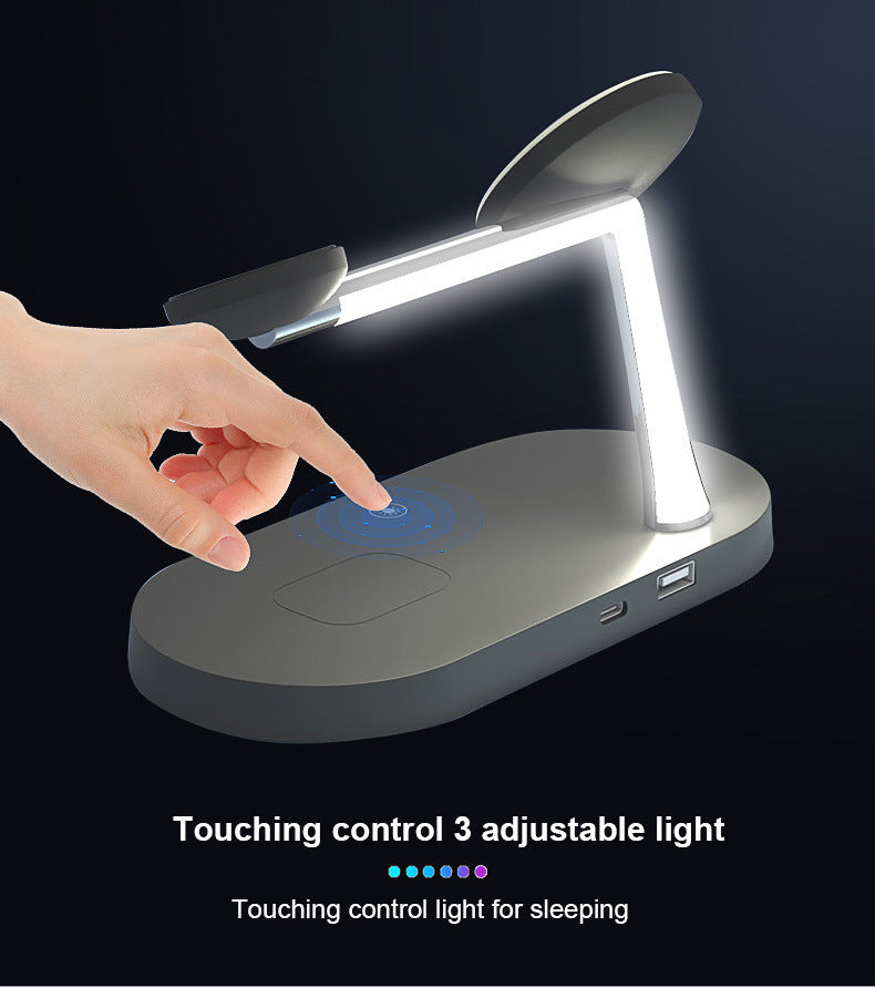 Multifunctional Five-In-One Magnetic Wireless Charging Watch Headset Desktop Mobile Phone Holder Charger 15W Fast Charge Pi-Mart