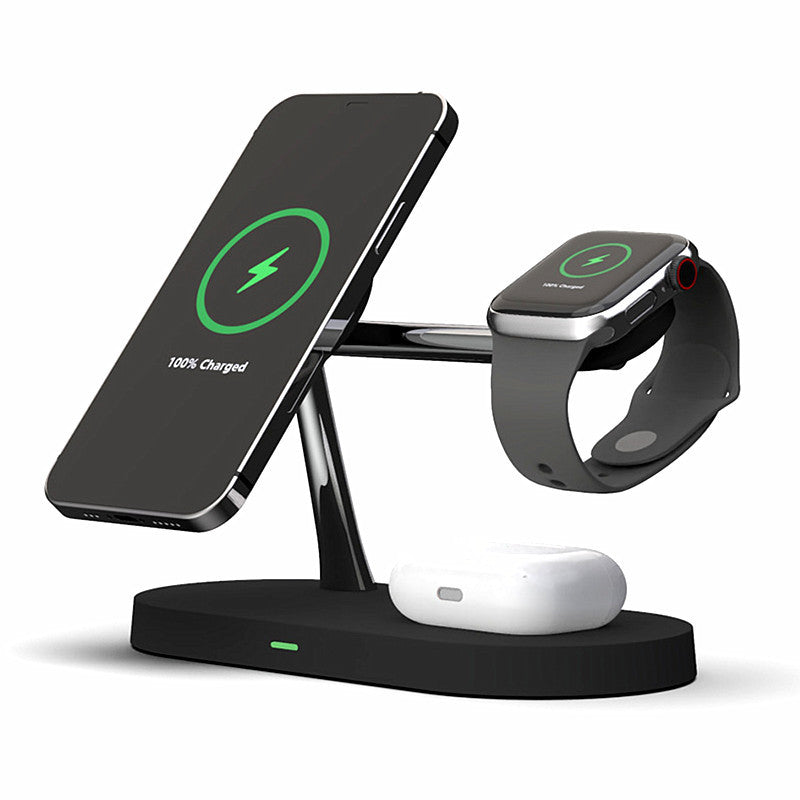 Multifunctional Five-In-One Magnetic Wireless Charging Watch Headset Desktop Mobile Phone Holder Charger 15W Fast Charge Pi-Mart