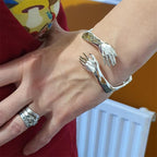 Goth Hand Hug Bracelet For Women Men Cuff Bangle Adjustable Lover Couple Bracelets Pi-Mart
