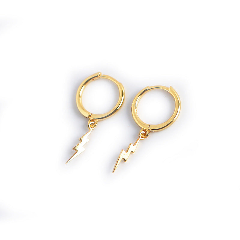 Lightning earrings female sterling silver tide earring temperament earring earrings Pi-Mart