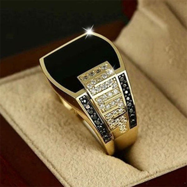European And American Hip Hop Ring Full Diamond Ring Pi-Mart