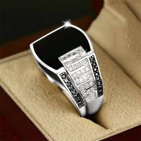 European And American Hip Hop Ring Full Diamond Ring Pi-Mart