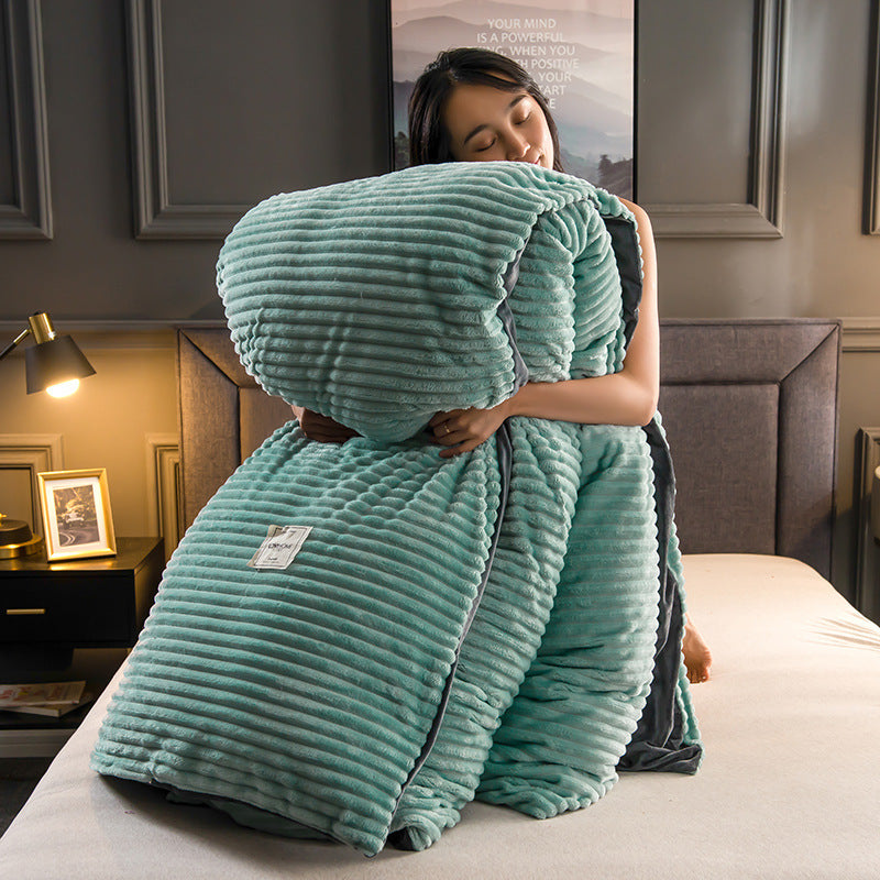 Single Double Quilt Cover Three-piece Set Winter Body Keep Warm Pi-Mart