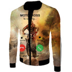 European And American Code Cross-Border Men's 3D Digital Color Printing Flight Jacket, Motorcycle Flight Suit One Drop Delivery