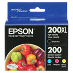 EPSON 200 DURABrite Ultra Ink High Capacity Black & Standard Color Cartridge Combo Pack (T200XL-BCS) Works with WorkForce WF-2520, WF-2530, WF-2540, Expression XP-200, XP-300, XP-310, XP-400, XP-410