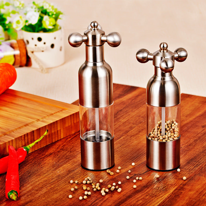 Pepper Mill Gadgets Pepper and Salt Grinder Grinding 4 Color Garlic Grinding Spice Grinder Kitchen Creative Tools BBQ Accessory Pi-Mart