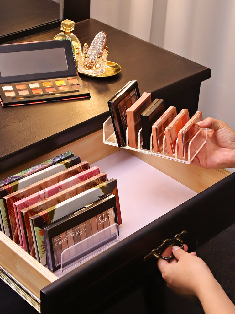 Eyeshadow Tray Storage Box Powder Cake Drawer Compartment Transparent Plastic Desktop Makeup Blush Cosmetics Storage Shelf Pi-Mart
