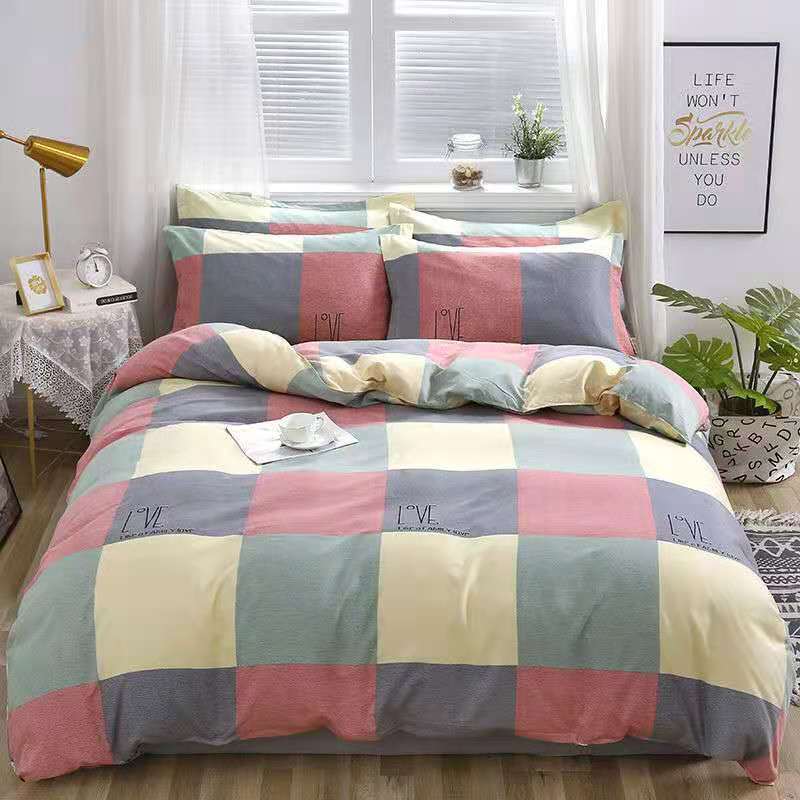 Household Brushed Bed Sheet And Duvet Cover Set Pi-Mart