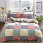 Household Brushed Bed Sheet And Duvet Cover Set Pi-Mart