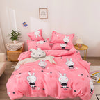 Household Brushed Bed Sheet And Duvet Cover Set Pi-Mart