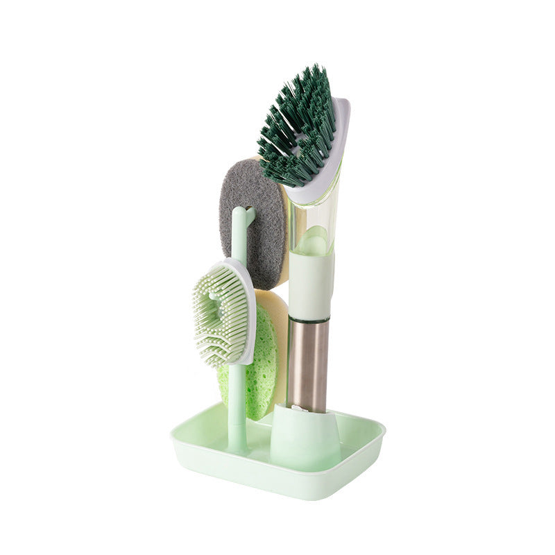 New Multifunctional Dish Brush Household Kitchen Oily Sponge Long Handle Cleaning Brush Pi-Mart