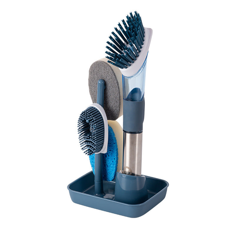 New Multifunctional Dish Brush Household Kitchen Oily Sponge Long Handle Cleaning Brush Pi-Mart
