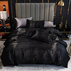 Three-Piece Set Of Imitation Silk Satin Bedding Home Textile Quilt Cover And Pillowcase Pi-Mart