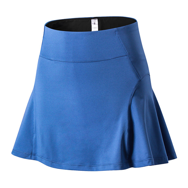 Women'S High-Waist Sports Skirt Pants Yoga Fitness Tennis Skirt Lining Anti-Light Running Quick-Drying Short Skirt