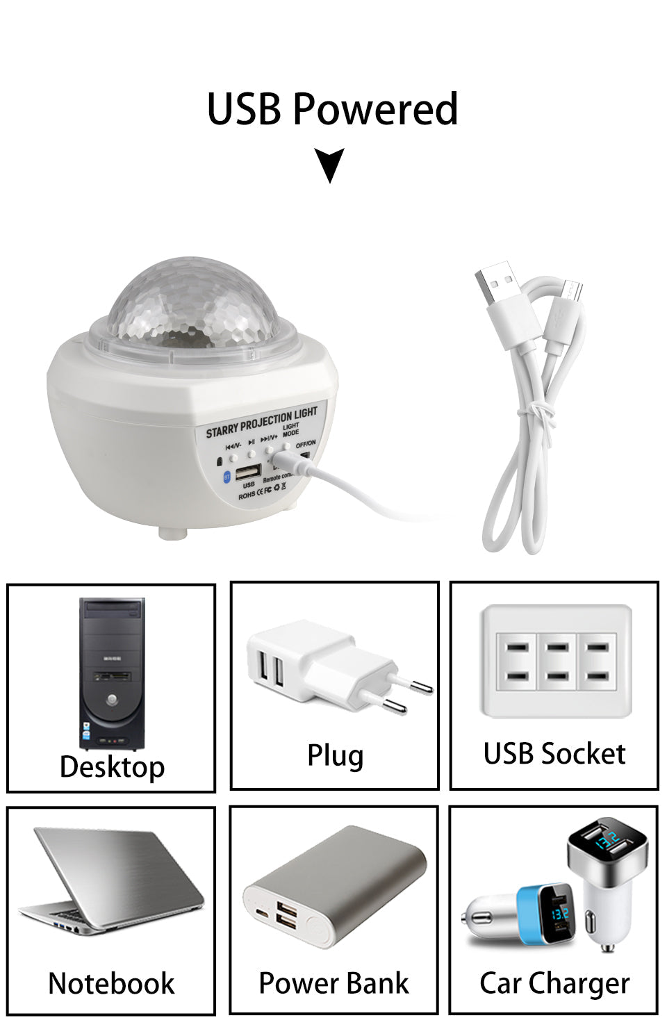 Led Starry Sky Light Rotating Romantic Laser Projection Lamp Pi-Mart