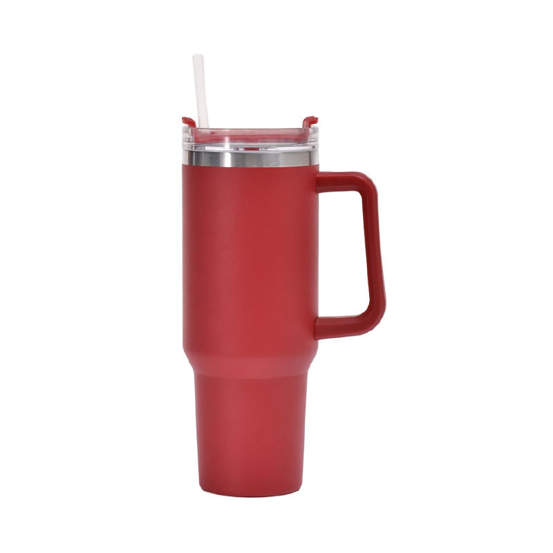 40oz Straw Coffee Insulation Cup With Handle Portable Car Stainless Steel Water Bottle LargeCapacity Travel BPA Free Thermal Mug Pi-Mart