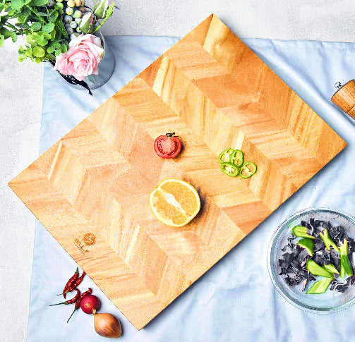 Two Color Parquet Beech Wood Cutting Board Pi-Mart
