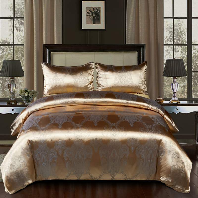 European Style Satin Jacquard Bedding Set  Quilt Cover And Pillowcase Pi-Mart