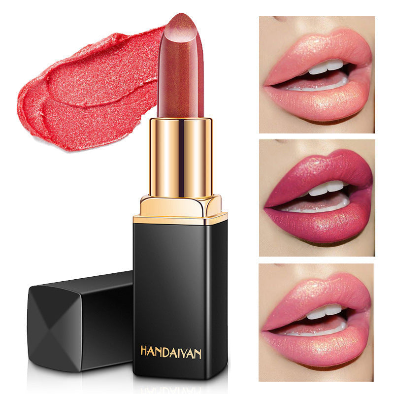 Shiny Metallic Lipstick Pearlescent Color Temperature Change Lipstick Gilt Lipstick Pi-Mart