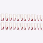 Wearing Nails, Rose Gold And Beveled Edge French Manicure, Long Ballet Nails, Fake Nails, Finished Products, Boxed
