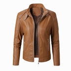 New Women's Leather Jackets Plus Velvet Jackets Fashion PU Ladies Leather Jackets Pi-Mart