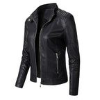New Women's Leather Jackets Plus Velvet Jackets Fashion PU Ladies Leather Jackets Pi-Mart