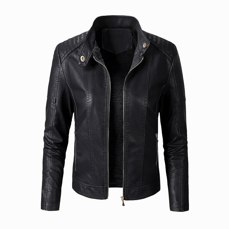 New Women's Leather Jackets Plus Velvet Jackets Fashion PU Ladies Leather Jackets Pi-Mart