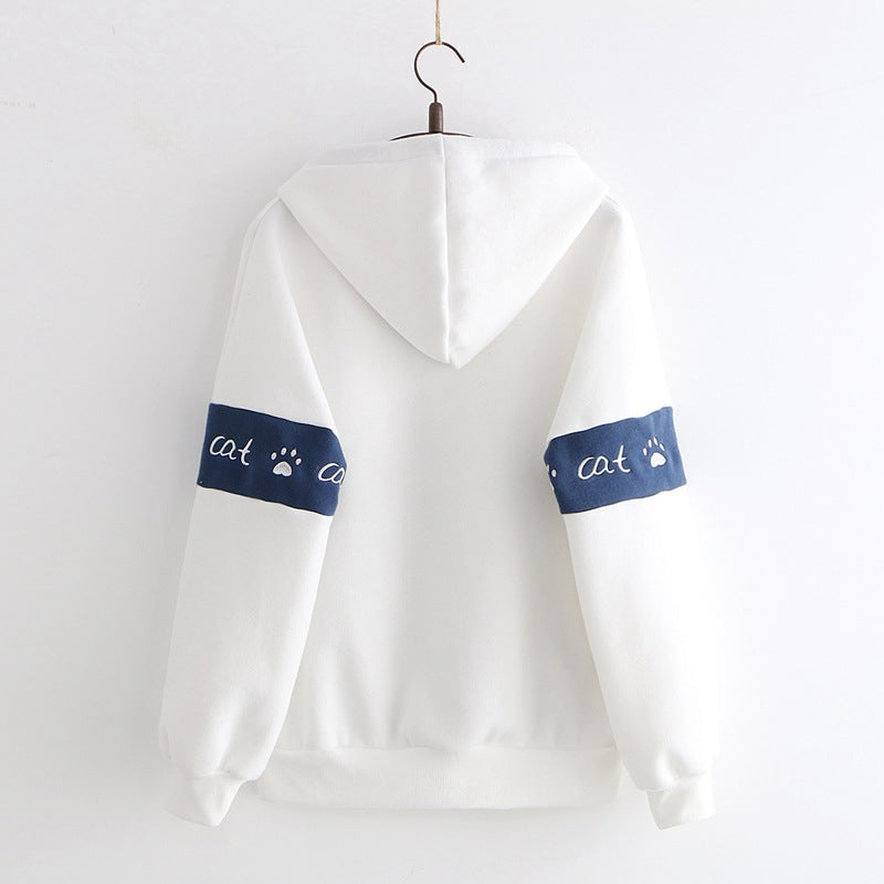 Sweater Girl Student Autumn And Winter Girl Plus Fleece Jacket College Style Pi-Mart