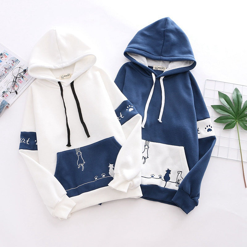 Sweater Girl Student Autumn And Winter Girl Plus Fleece Jacket College Style Pi-Mart
