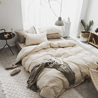 Washed Cotton Two-Piece College Student Four-Piece Set Of Nordic Pure Pigment Color Bedding, Simple Bed Linen, Quilt Cover, Quilt Cover Pi-Mart