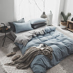 Washed Cotton Two-Piece College Student Four-Piece Set Of Nordic Pure Pigment Color Bedding, Simple Bed Linen, Quilt Cover, Quilt Cover Pi-Mart