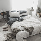 Washed Cotton Two-Piece College Student Four-Piece Set Of Nordic Pure Pigment Color Bedding, Simple Bed Linen, Quilt Cover, Quilt Cover Pi-Mart