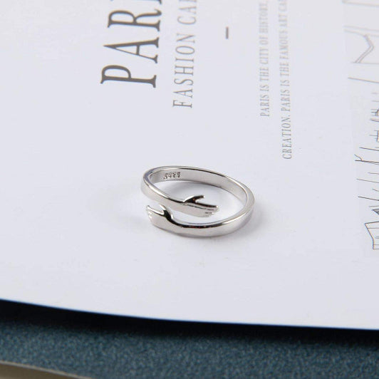 Alloy Simple Hands Hug Ring Opening Adjustable Jewelry Pi-Mart