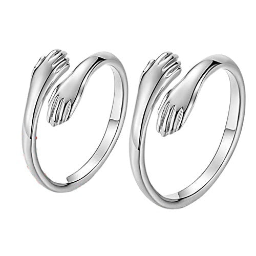 Alloy Simple Hands Hug Ring Opening Adjustable Jewelry Pi-Mart