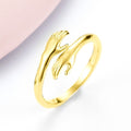 Alloy Simple Hands Hug Ring Opening Adjustable Jewelry Pi-Mart