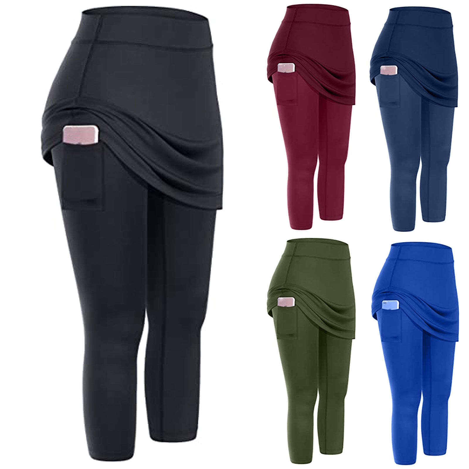 Casual Pocket Sports Fitness Running Yoga Tennis Skirt Pi-Mart
