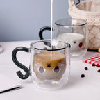Creative Cat Cup Cartoon Water Cup cCat Cute Creative Coffee Cup Casual Cup Couple Gass Cat Paw Cup Pi-Mart