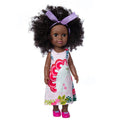 Vinyl Doll Toy Simulation 14-Inch Black Doll Baby Doll Girl Toy Doll Vinyl Soft Doll