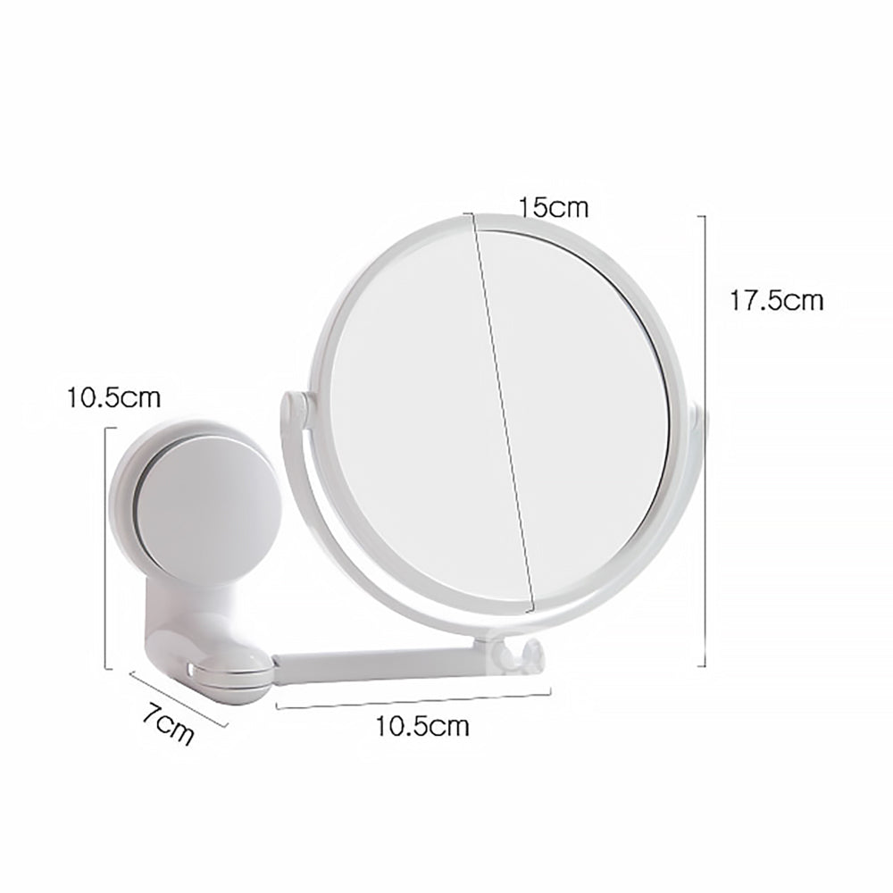 Punch-Free Wall Hanging Rotating Makeup Mirror Pi-Mart
