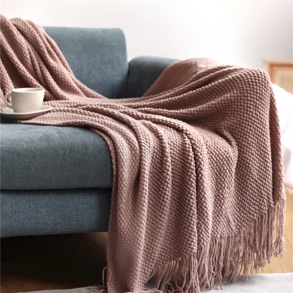 Sofa Blankets, Blankets, Blankets, Pineapple Grid Knitted Blankets Pi-Mart