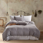 Home Textile Three-piece Duvet Cover Bedding Solid Color Duvet Cover Kit Pi-Mart