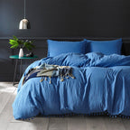Home Textile Three-piece Duvet Cover Bedding Solid Color Duvet Cover Kit Pi-Mart