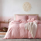 Home Textile Three-piece Duvet Cover Bedding Solid Color Duvet Cover Kit Pi-Mart