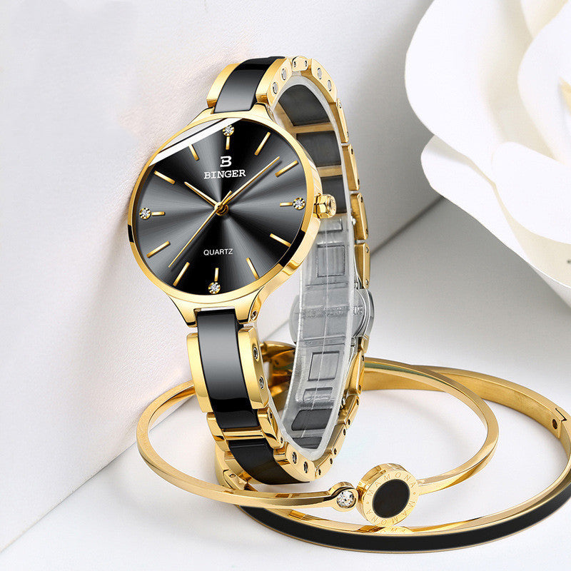 Binge Elegant Ladies Watch Quartz Fashion Ladies Binge Watch Pi-Mart